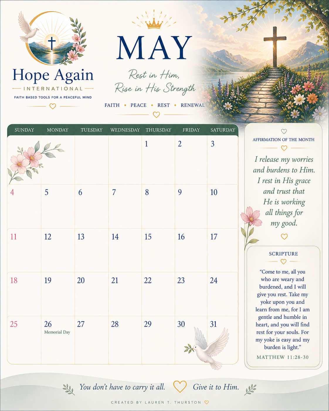 Printable Affirmation Calander Bundle