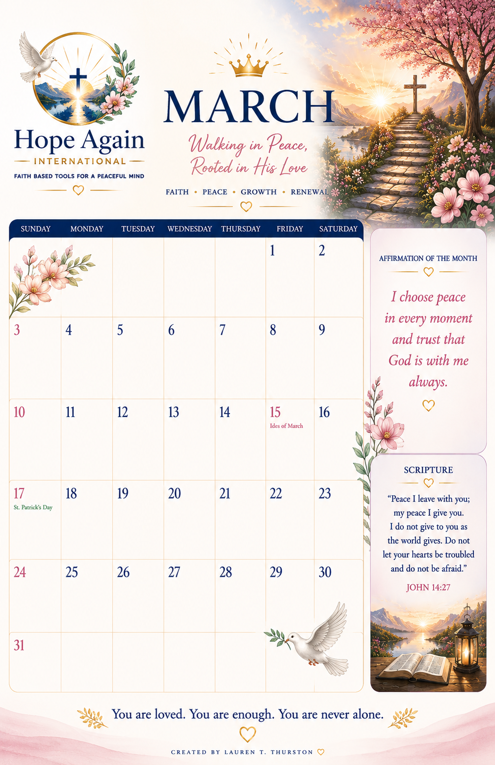 Printable Affirmation Calander Bundle