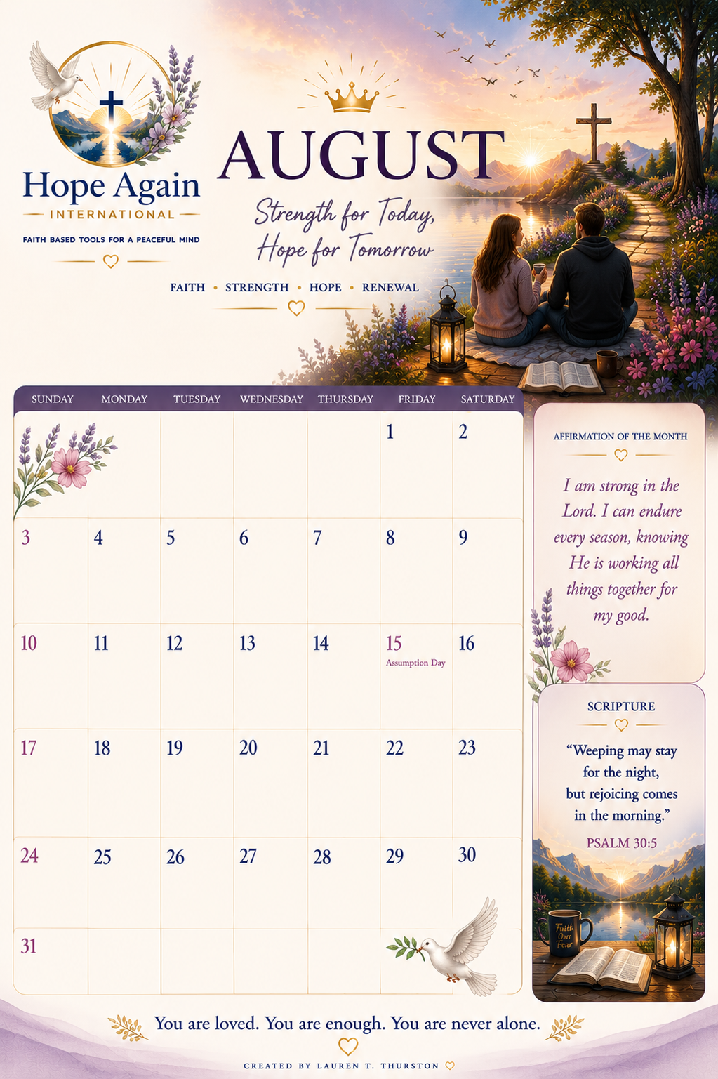 Printable Affirmation Calander Bundle