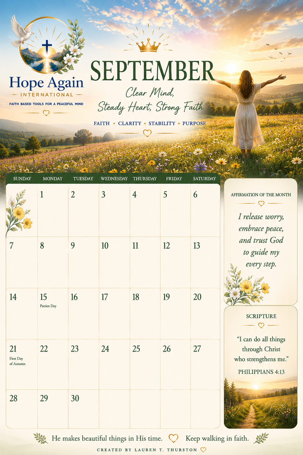 Printable Affirmation Calander Bundle