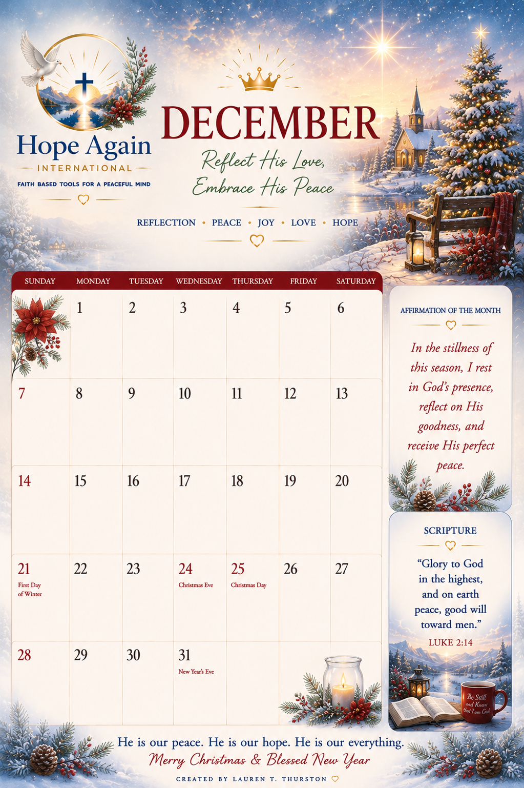 Printable Affirmation Calander Bundle
