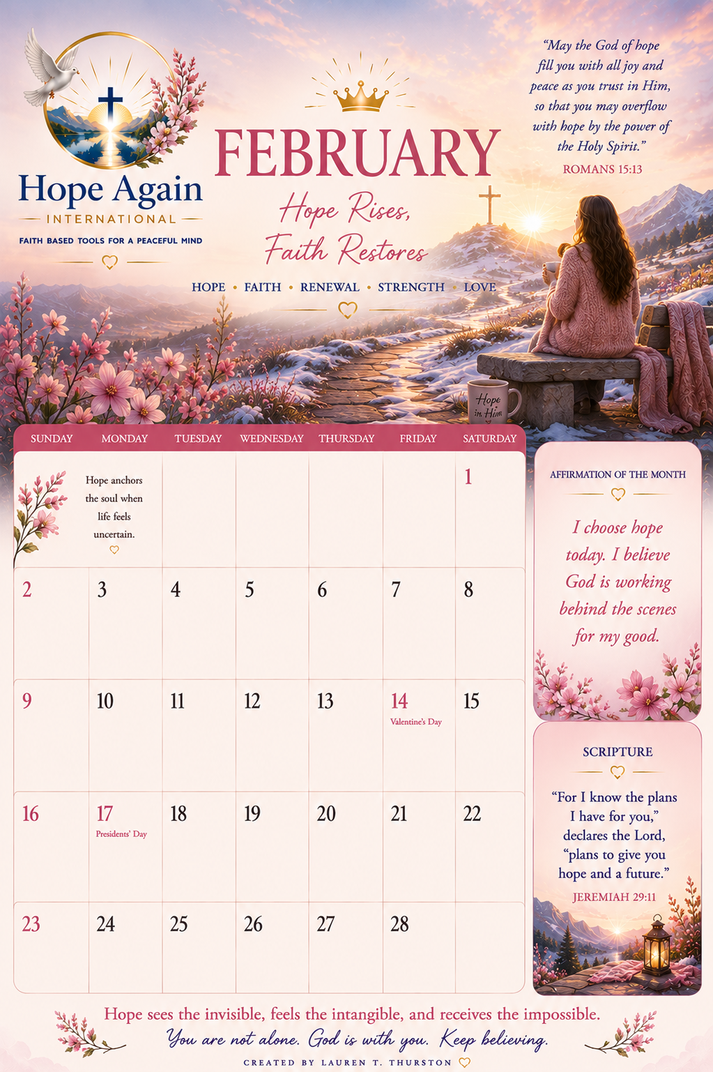 Printable Affirmation Calander Bundle
