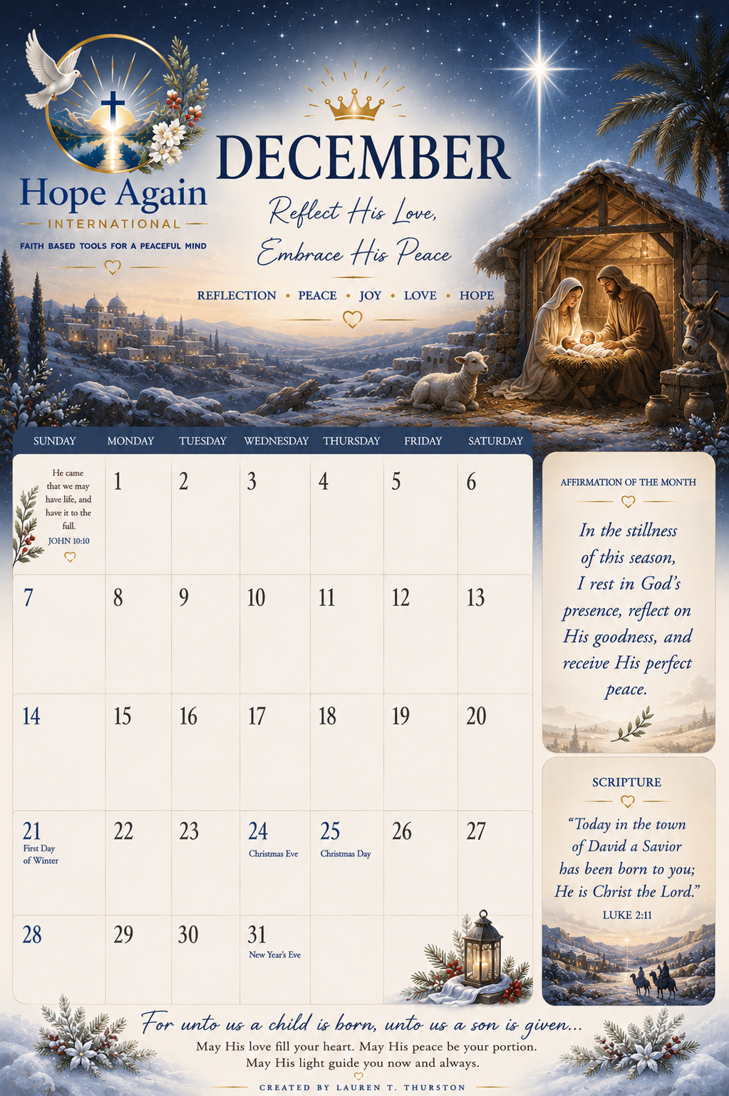 Printable Affirmation Calander Bundle