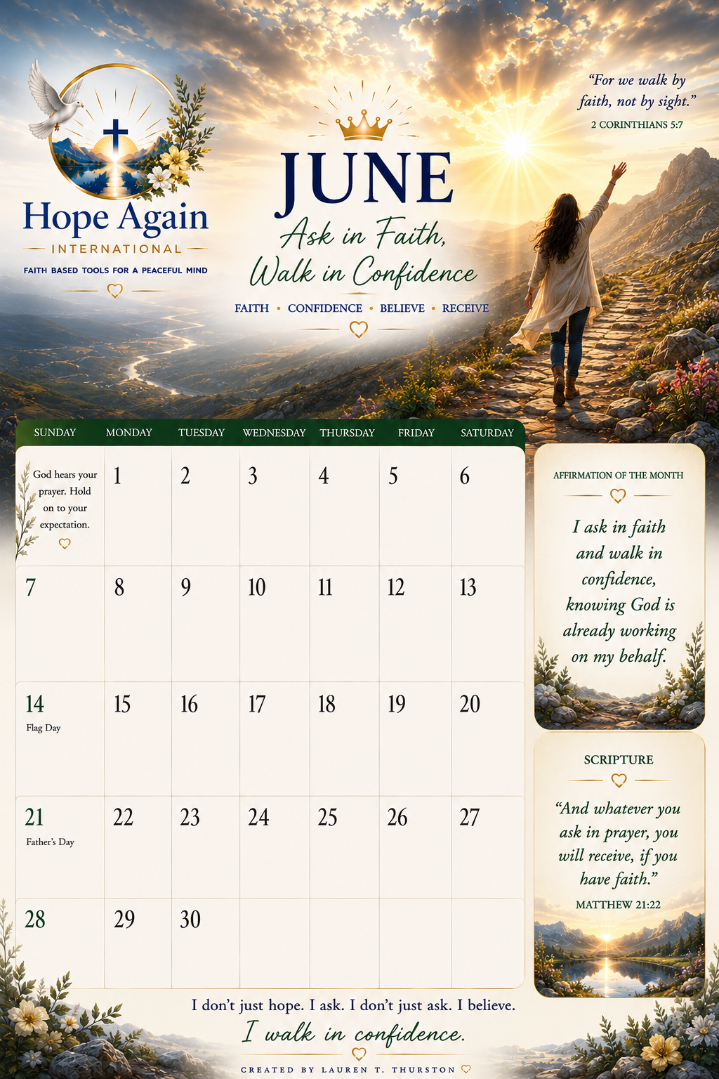 Printable Affirmation Calander Bundle