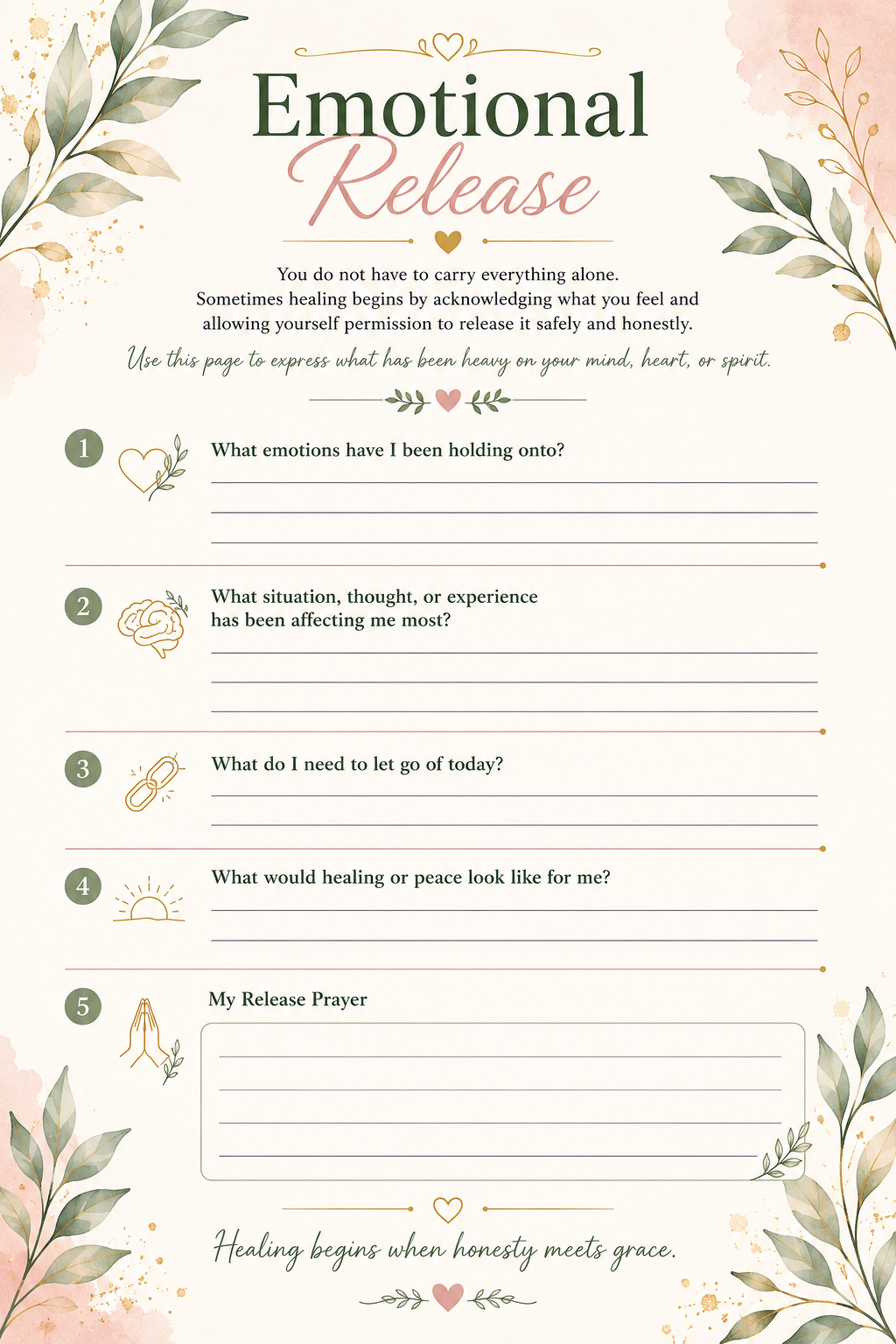 Woman's Guided Emotional Healing Journal