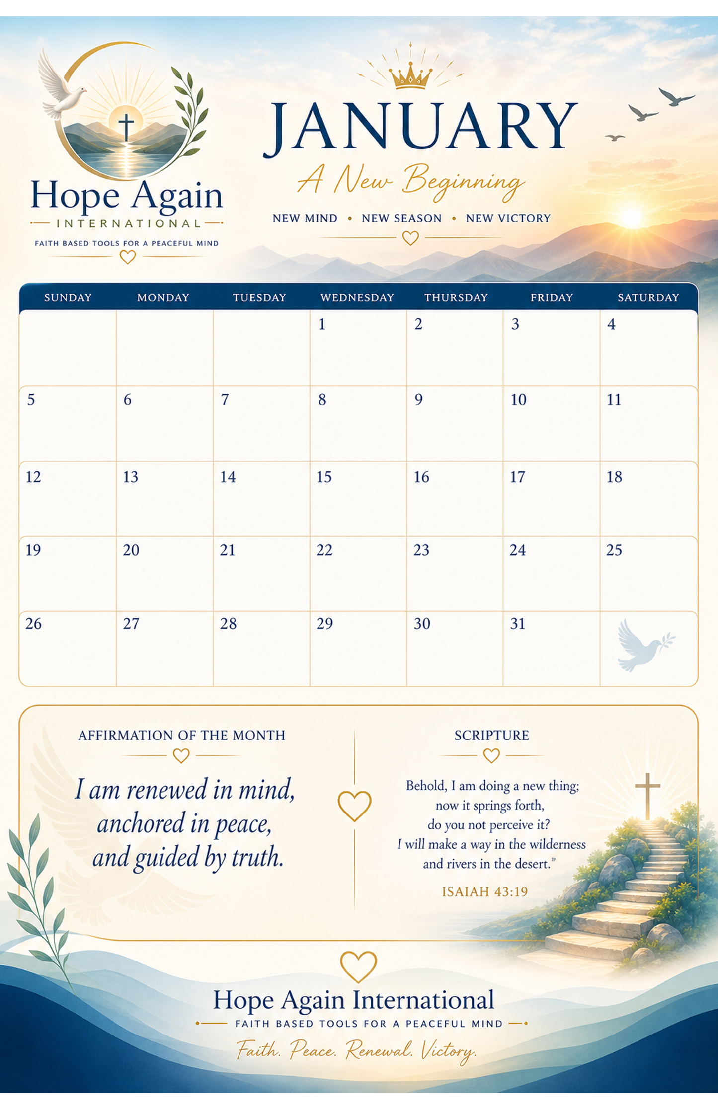 Printable Affirmation Calander Bundle