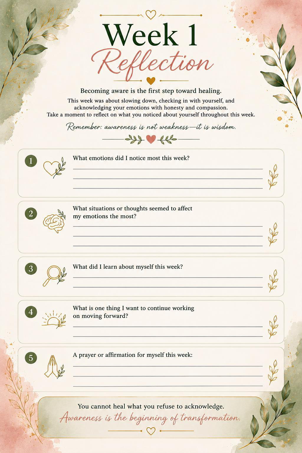 Woman's Guided Emotional Healing Journal